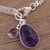 Amethyst and Sterling Silver Charm Bracelet from India 'Twinkling Harmony'