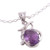 Amethyst Pendant Rhodium Plated Sterling Silver Necklace 'Lilac Queen'