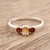 India Jewelry Citrine and Garnet Sterling Silver Ring 'Passionate Embrace'