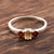 India Jewelry Citrine and Garnet Sterling Silver Ring 'Passionate Embrace'