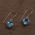 Blue Topaz Heart-Shaped Dangle Earrings from Bali 'Color of Love'
