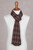 Men's Knit Alpaca Blend Scarf with Brown Diamond Patterns 'Diamond Brown'