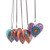 Five Painted Heart-Shaped Alebrije Mini Ornaments 'Alebrije Hearts'