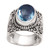 Blue Topaz and Sterling Silver Single Stone Ring from Bali 'Glorious Vines'