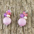 Handmade Purple and Pink Quartz and Pearl Cluster Earrings 'Sweet Thai Joy'