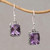 Amethyst and Sterling Silver Dangle Earrings from Bali 'Temple Gleam'