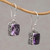 Amethyst and Sterling Silver Dangle Earrings from Bali 'Temple Gleam'