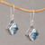Blue Topaz and Silver Bubble Motif Dangle Earrings from Bali 'Eyes of Pura'