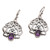 Amethyst and Sterling Silver Dangle Earrings from Bali 'Jeweled Mystery'