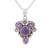 Amethyst and Composite Turquoise Pendant Necklace 'Royal Heart'