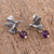 Amethyst and Silver Bird Dangle Earrings from Mexico 'Avian Tranquility'