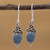 Blue Chalcedony and 925 Silver Dangle Earrings from India 'Elegant Gloss in Blue'