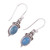 Blue Chalcedony and 925 Silver Dangle Earrings from India 'Elegant Gloss in Blue'