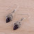Amethyst and Sterling Silver Dangle Earrings from India 'Crowned Drops'
