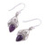 Amethyst and Sterling Silver Dangle Earrings from India 'Crowned Drops'