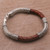 Men's Sterling Silver and Leather Bracelet in Brown 'Royal Weave in Brown'