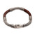 Men's Sterling Silver and Leather Bracelet in Brown 'Royal Weave in Brown'