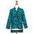 Rayon Batik Long Sleeve Teal Hi-Low Button Shirt 'Java Emerald'