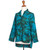 Rayon Batik Long Sleeve Teal Hi-Low Button Shirt 'Java Emerald'