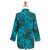 Rayon Batik Long Sleeve Teal Hi-Low Button Shirt 'Java Emerald'