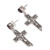 Sterling Silver Amethyst Religious Earrings 'Floral Cross'