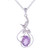 Rhodium Plated Amethyst Pendant Necklace from India 'Wisteria Vines'