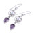 Amethyst and Cultured Pearl Dangle Earrings from India 'Wheels of Wonder'