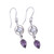 Amethyst and Cultured Pearl Dangle Earrings from India 'Wheels of Wonder'