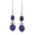 Artisan Handmade Lapis Lazuli 925 Sterling Silver Earrings 'Blue Aura'