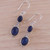 Artisan Handmade Lapis Lazuli 925 Sterling Silver Earrings 'Blue Aura'