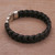 Men's Leather Braided Wristband Bracelet from Bali 'Powerful Weave'