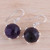 Amethyst and Sterling Silver Dangle Earrings from India 'Dazzling Purple'