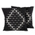 Cotton Patterned Black and White Cushion Covers Pair 'Starlit Galaxy'