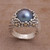 Blue Cultured Pearl Cocktail Ring with Floral Motifs 'Dusky Daisy'