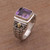 Amethyst Gold Accent and Sterling Silver Single Stone Ring 'Purple Extravaganza'