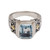 Handmade Blue Topaz Single Stone Ring with Gold Accents 'Blue Extravaganza'