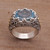 Handmade Sterling Silver and Blue Topaz Single Stone RIng 'Ornate Majesty'