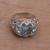 Handmade Sterling Silver and Blue Topaz Single Stone RIng 'Ornate Majesty'