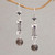 Floral Smoky Quartz and Amethyst Dangle Earrings from Bali 'Floral Fascination'