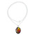 Oval Natural Flower Pendant Necklace from Mexico 'Colorful Bouquet'