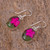 Pink Natural Flower Dangle Earrings from Mexico 'Freshness of Nature' Pink Natural Flower Dangle Earrings from Mexico 'Freshness of Nature'
