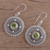 Peridot and Sterling Silver Dangle Earrings from India 'Green Suns'