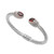 Sterling Silver and Faceted Garnet Hinged Cuff Bracelet 'Fiery Royalty'