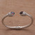 Sterling Silver and Faceted Garnet Hinged Cuff Bracelet 'Fiery Royalty'