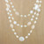 Cultured Pearl Multigem Beaded Necklace from Thailand 'Festive Holiday in White'