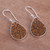 Sterling Silver and Pumpkin Shell Floral Earrings from Peru 'Enchanting Flowers'