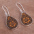 Floral Sterling Silver and Pumpkin Shell Earrings from Peru 'Margarita Garden'