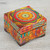 Petite Pinewood Decoupage Box with Huichol Icons 'Huichol Mandala' Petite Pinewood Decoupage Box with Huichol Icons 'Huichol Mandala'