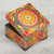 Petite Pinewood Decoupage Box with Huichol Icons 'Huichol Mandala' Petite Pinewood Decoupage Box with Huichol Icons 'Huichol Mandala'