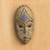 Artisan Crafted Small Wood Masks with Glass Beads Set of 3 'Wise Counsel'